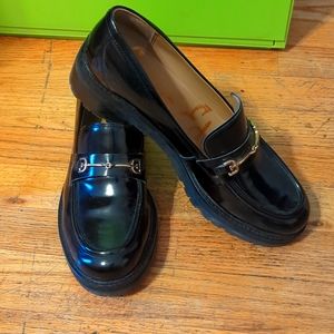 Sam Edelman black chunky sole loafers